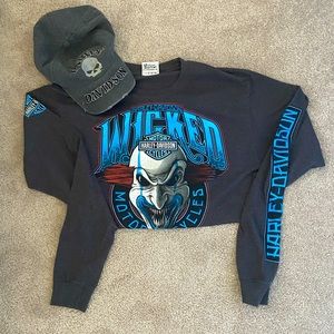 Oversized Harley Long sleeve+dad hat bundle 🧢
